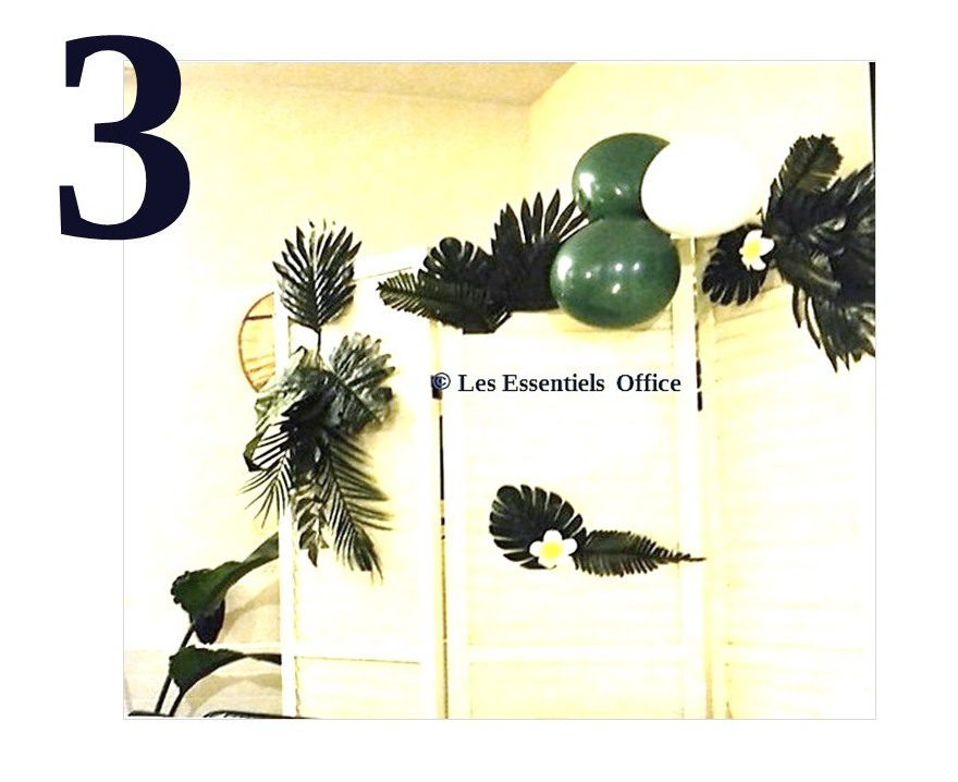 Achats mise en place décoration anniversaire intimiste tropical
