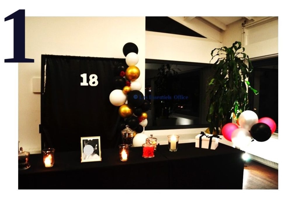 Recherches achats mise en place décoration anniversaire 18 ans