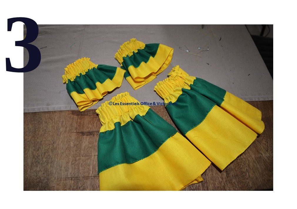 Confection accessoires de déguisement enfant jaune vert Brésil