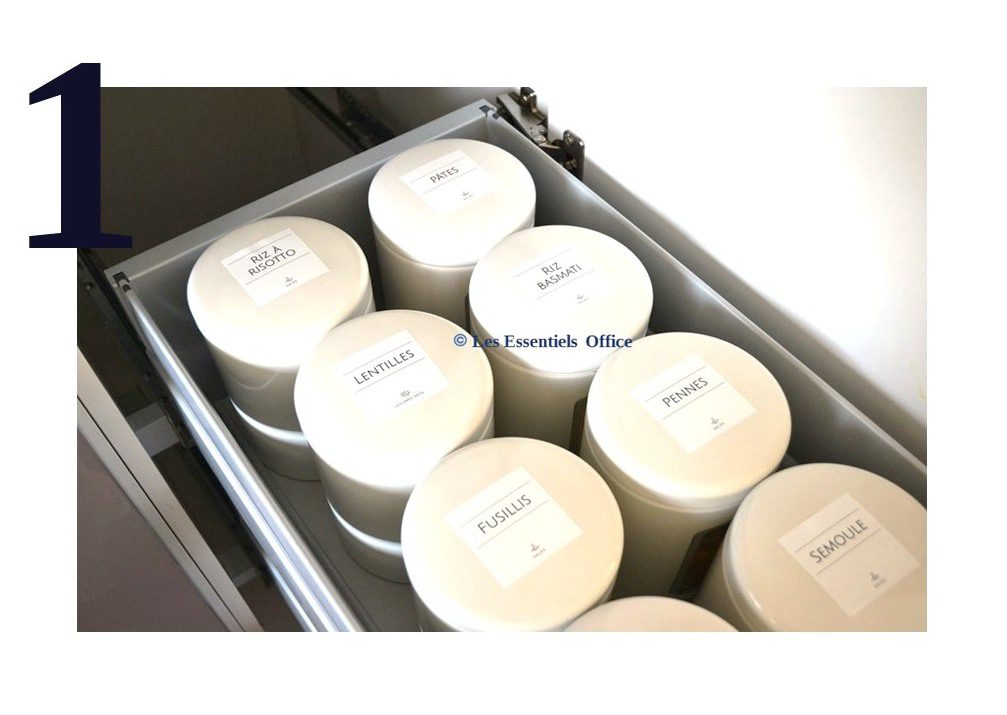 Tri rangement et mise en boite pour les placards de cuisine